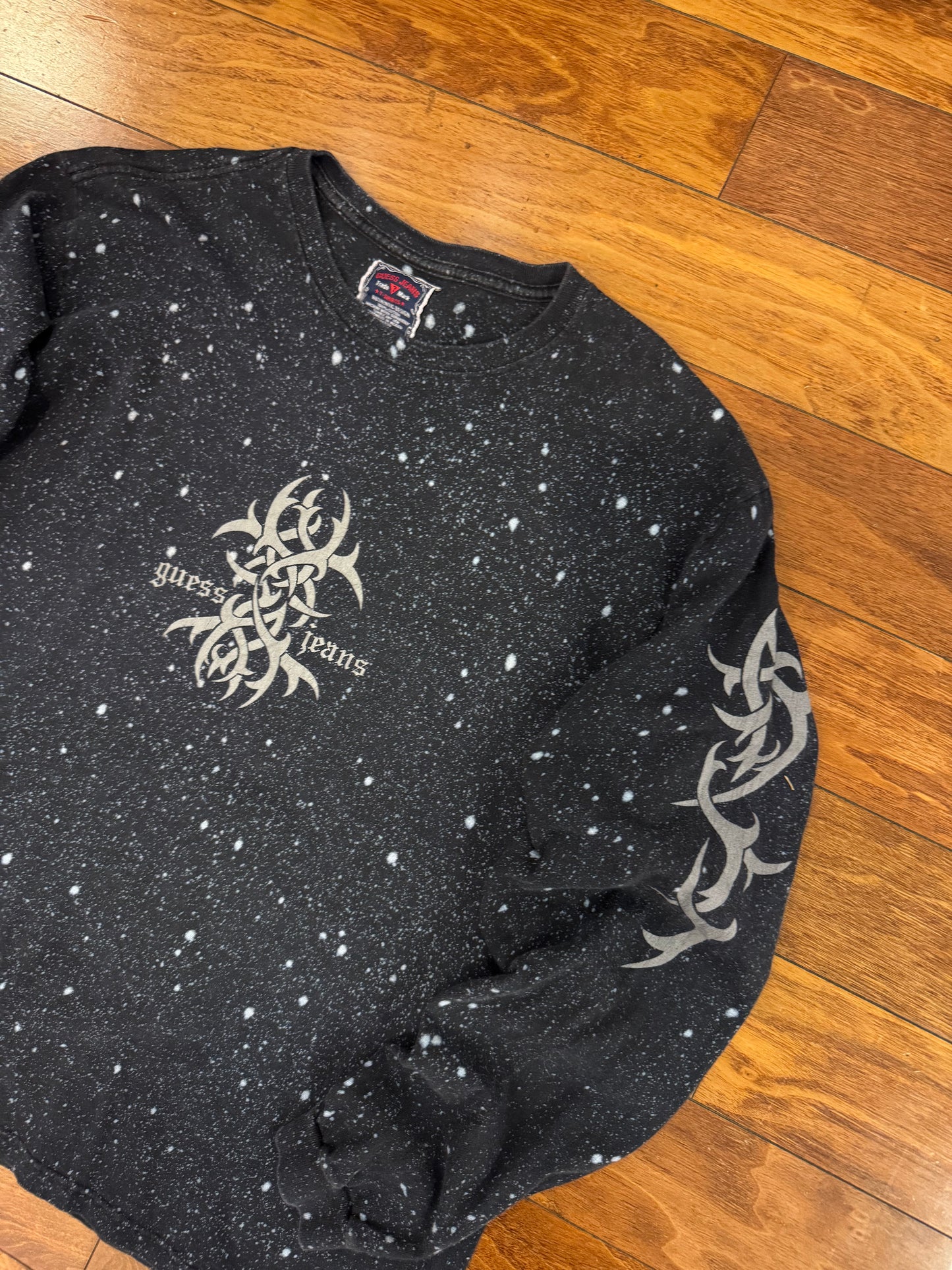 00s Guess Tribal Space Wash Long Sleeve Tee (XL)