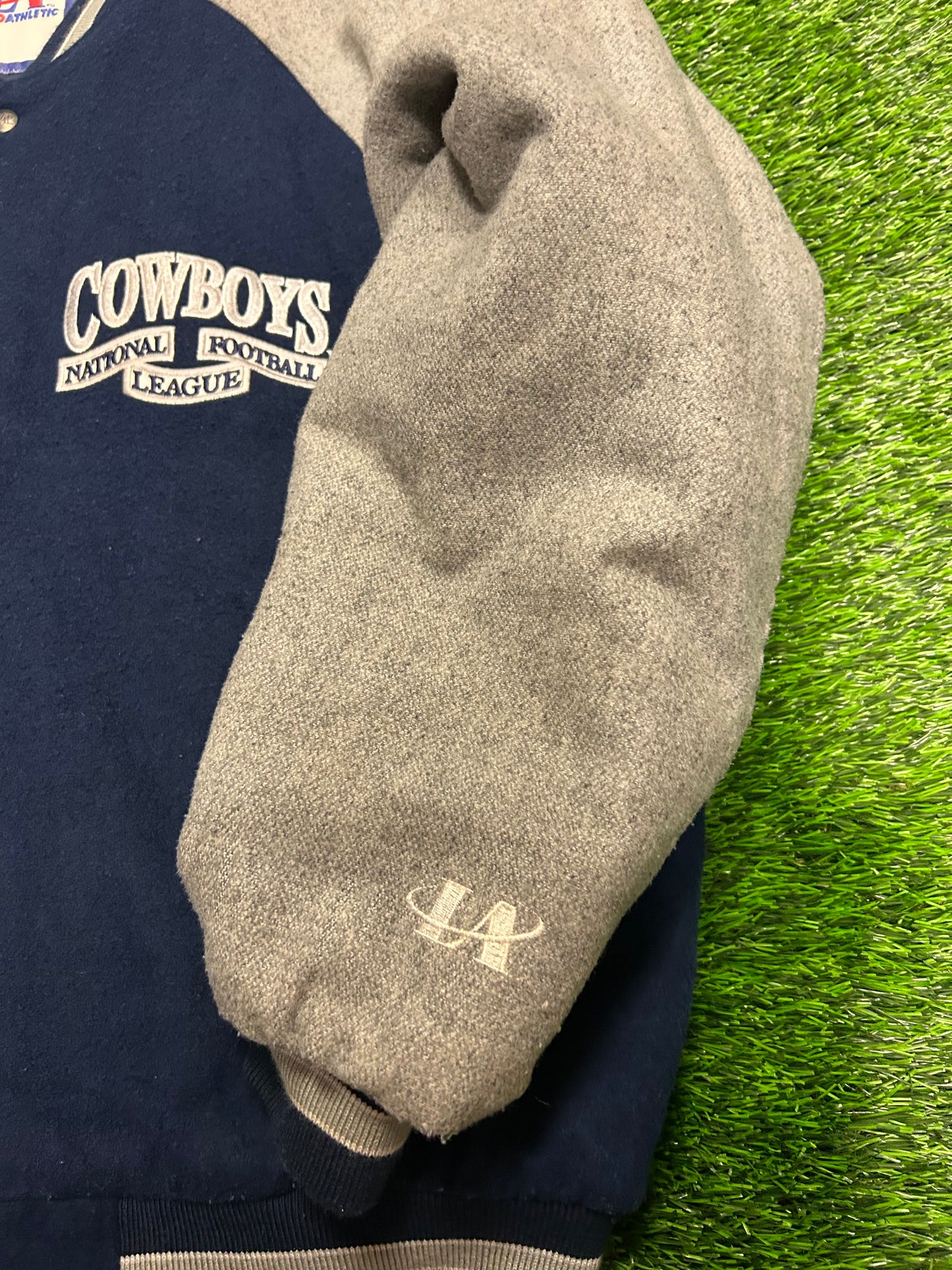 90s Dallas Cowboys Logo Athletic Two Tone Varsity Jacket (XL)