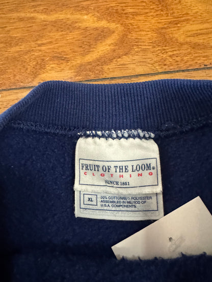 90s Yankees Blue Essential Embroidered Crewneck (L)