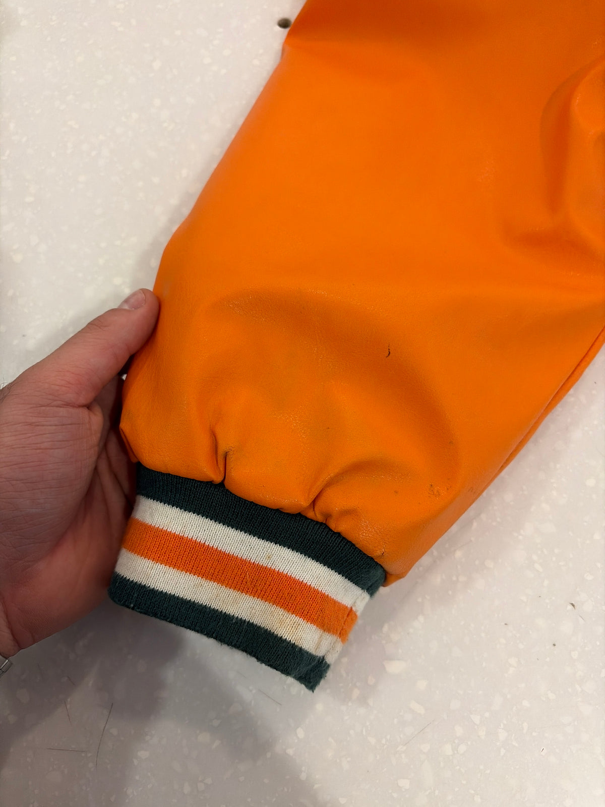 90s University of Miami Hurricanes Steve & Barry's Letterman Jacket (L)