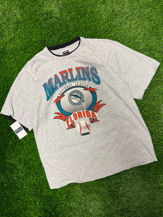 1991 Florida Marlins Double Sleeve Vintage MLB Tee (XL)