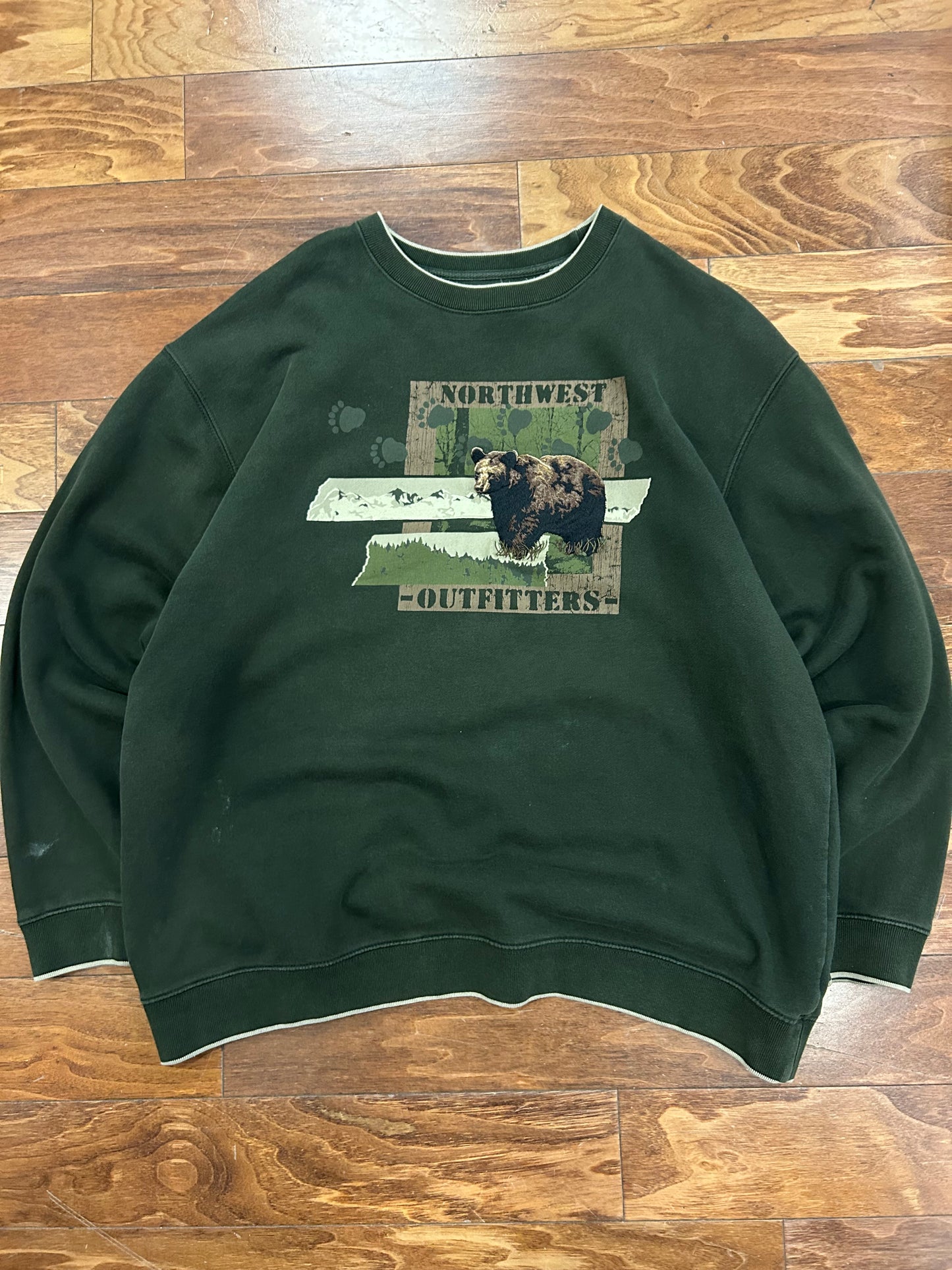 00s Northwest Outfitters Green Nature Crewneck (XL)