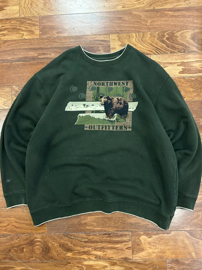 00s Northwest Outfitters Green Nature Crewneck (XL)