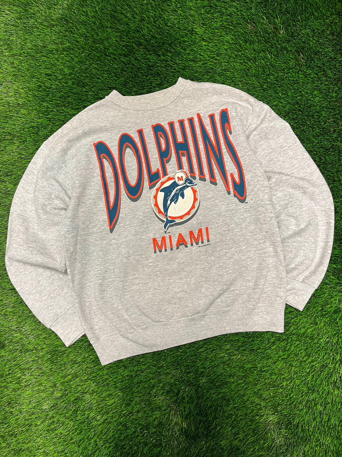 1993 Miami Dolphins Tultex Grey Crewneck (L)
