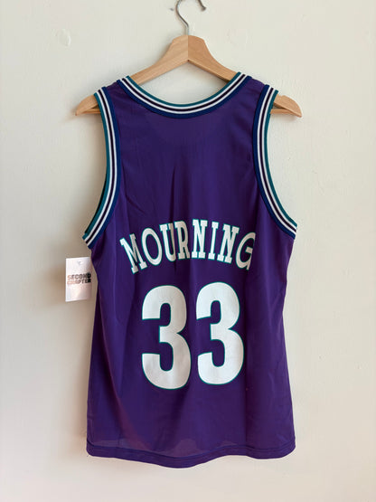1990s Charlotte Hornets Alanzo Mourning Purple Champion Jersey (S)