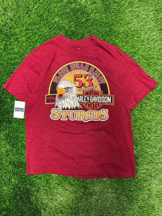 90s Harley Davidson Black Hills Rally Vintage Tee (L)