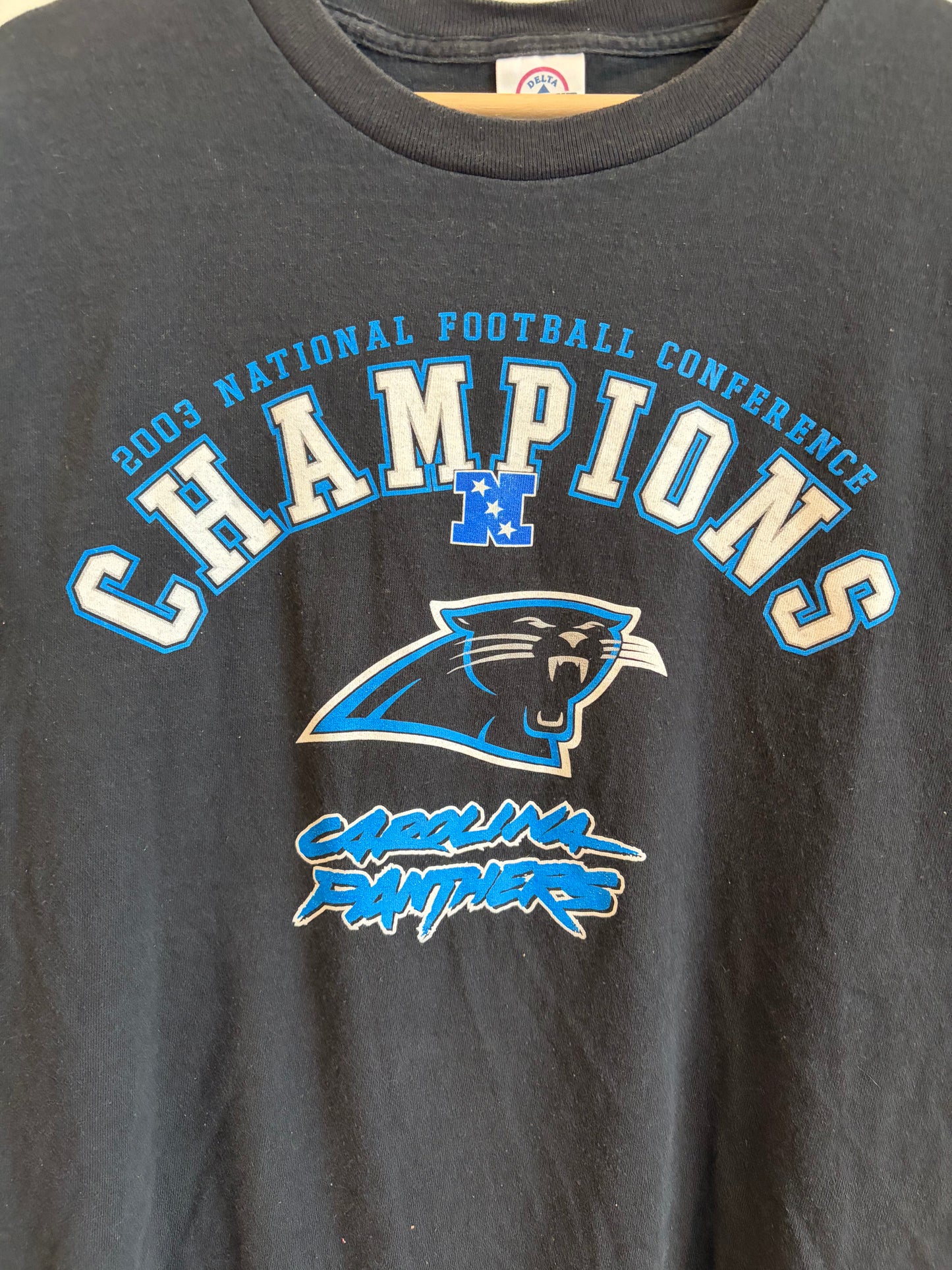 2003 Carolina Panthers Conference Champions Black Tee (L)