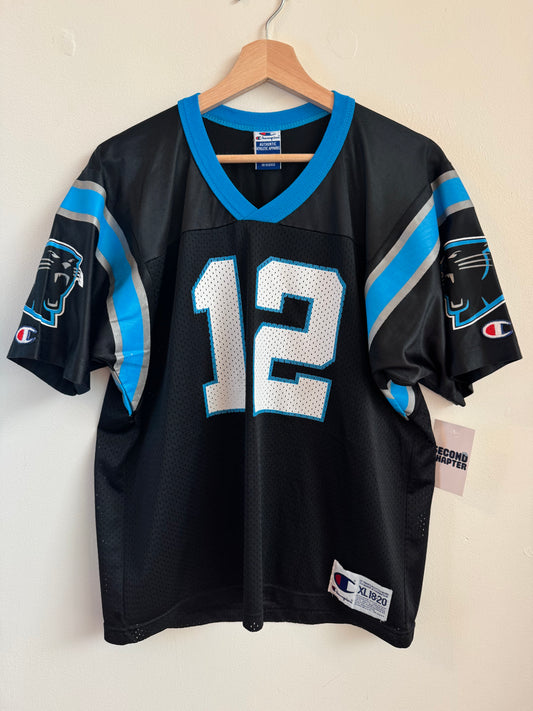 90s Carolina Panthers Kerry Collins Champion Home Jersey (Youth XL)