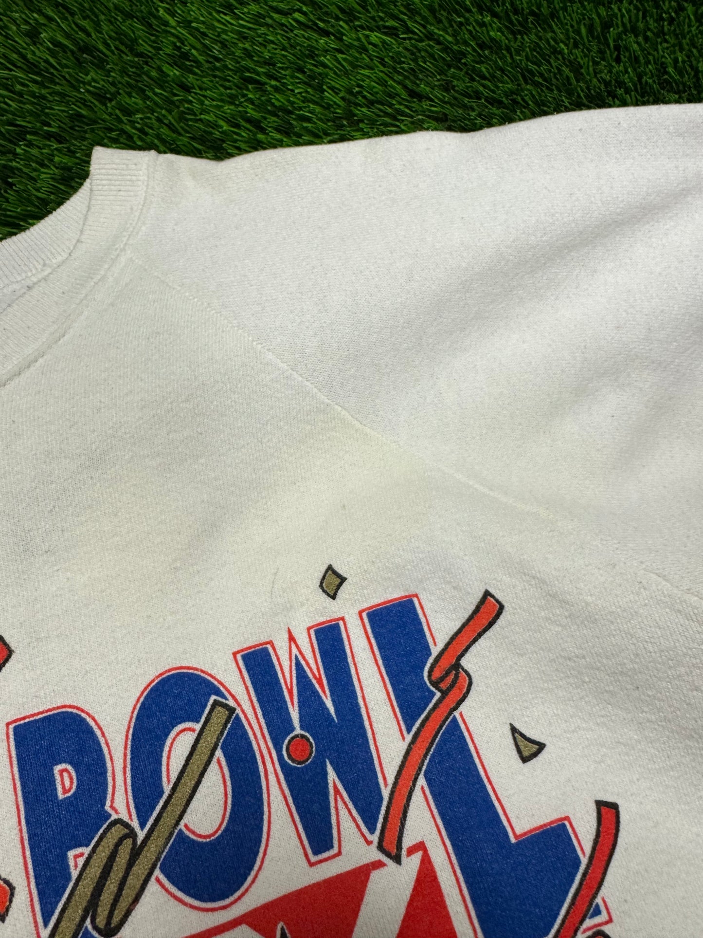1990 Broncos v 49ers Super Bowl White Crewneck (M)