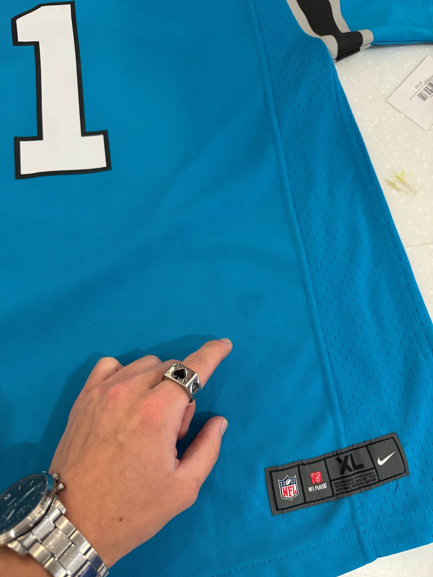 2016 Carolina Panthers Cam Newton Electric Blue Jersey (Youth XL)