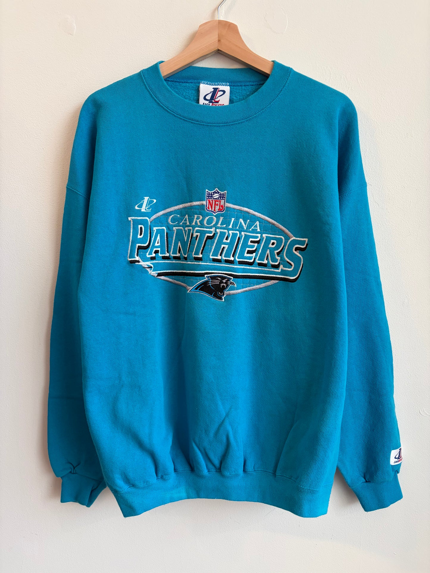90s Carolina Panthers Logo Athletic Blue Crewneck (L)