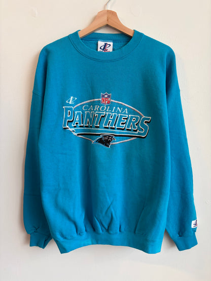 90s Carolina Panthers Logo Athletic Blue Crewneck (L)