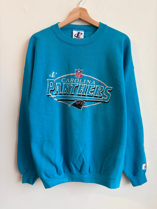 90s Carolina Panthers Logo Athletic Blue Crewneck (L)