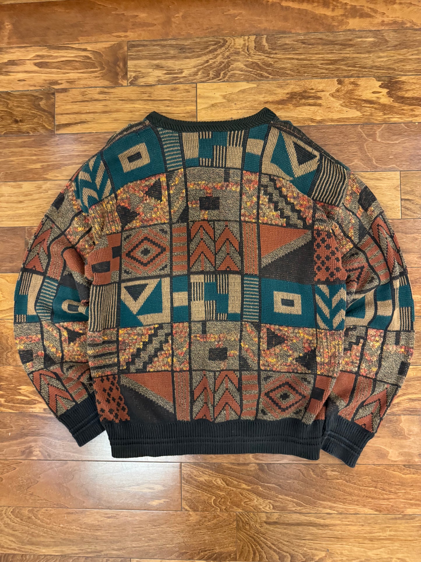 90s Jantzen Multi-Colored Abstract Sweater (L)