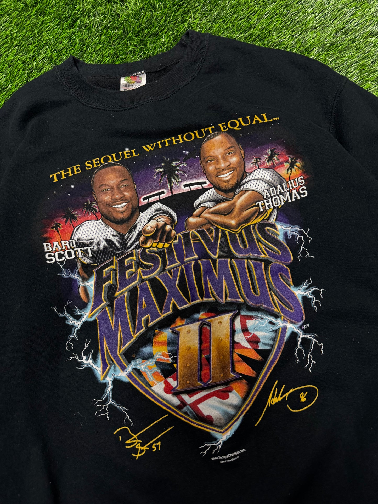 2006 Baltimore Ravens Festivus Maximus Bart Scott & Adalius Thomas Crewneck (L)