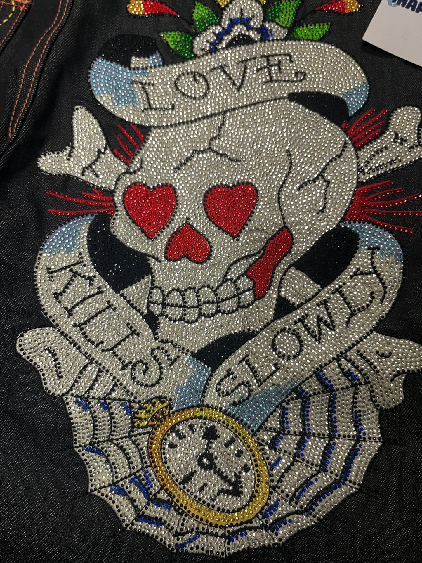 2008 Ed Hardy Christian Audigier Rhinestone Skull Jeans (36)