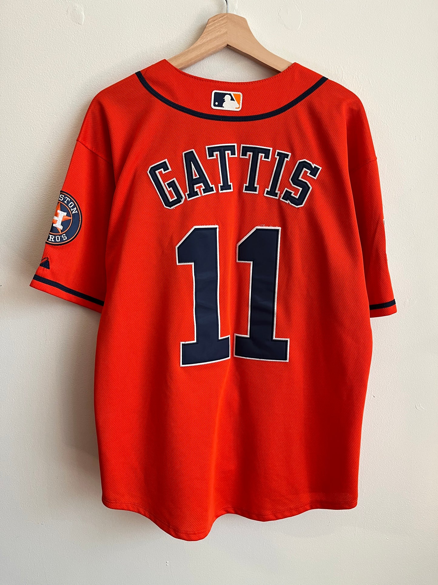 2015 Houston Astros Evan Gattis 50th Anniversary Stitched Majestic Jersey (S)