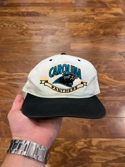 90s Carolina Panthers Spell Out White/Black Hat (OS)
