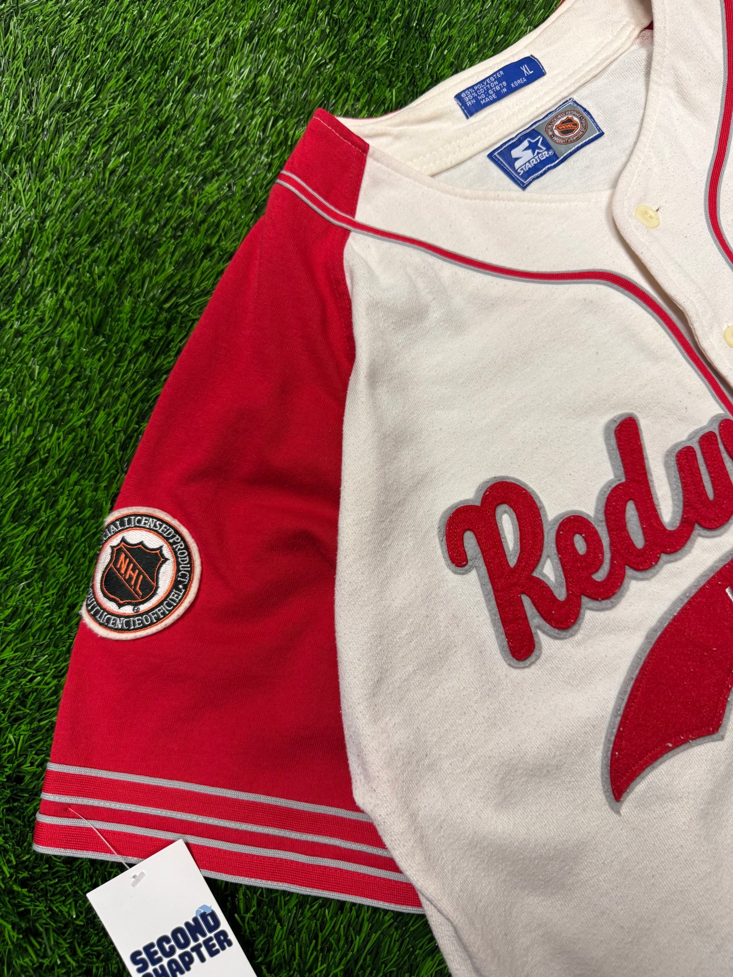 90s Starter Detroit Redwings NHL Baseball Hockey Jersey (XL)