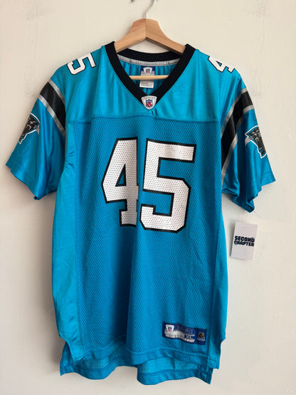 00s Carolina Panthers Brad Hoover Electric Blue Jersey (Youth XL)