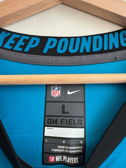 2016 Luke Kuechly Electric Blue Nike Jersey (L)