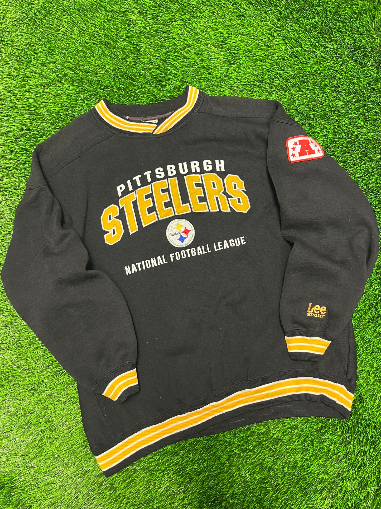 90s Pittsburgh Steelers Embroidered Lee Crewneck (L)