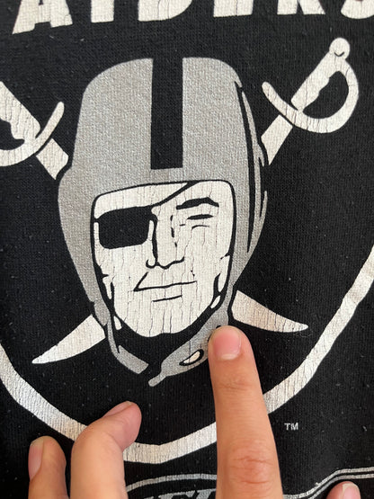 1997 Oakland Raiders NFL Graphic Spell Out Crewneck (XL)
