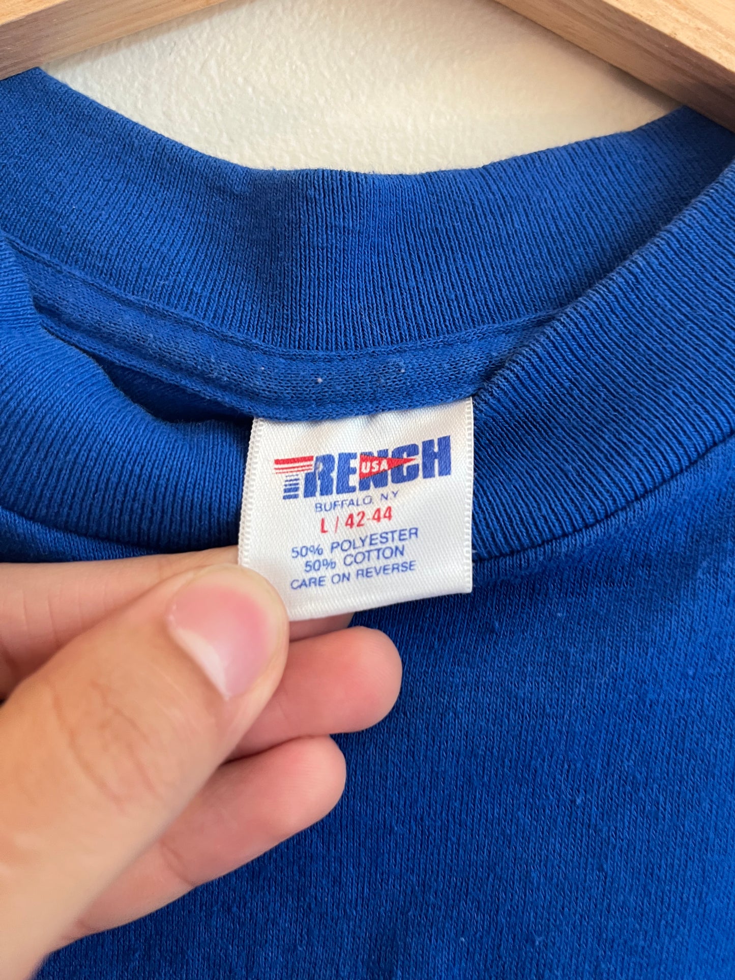 90s Buffalo Bills Blue Trench Helmet Tee (L)