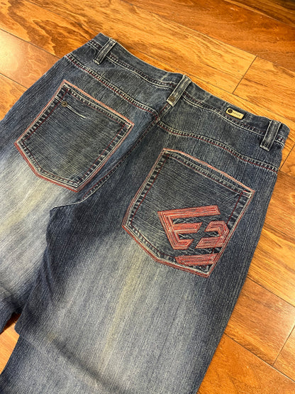 00s Enyce Baggy Embroidered Jeans (38 x 32)
