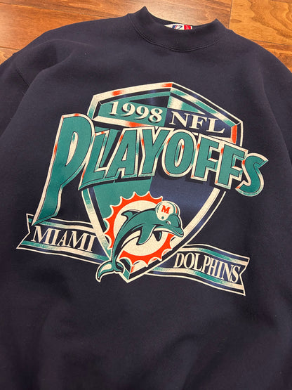 1998 Miami Dolphins Vintage NFL Playoffs Crewneck (L)
