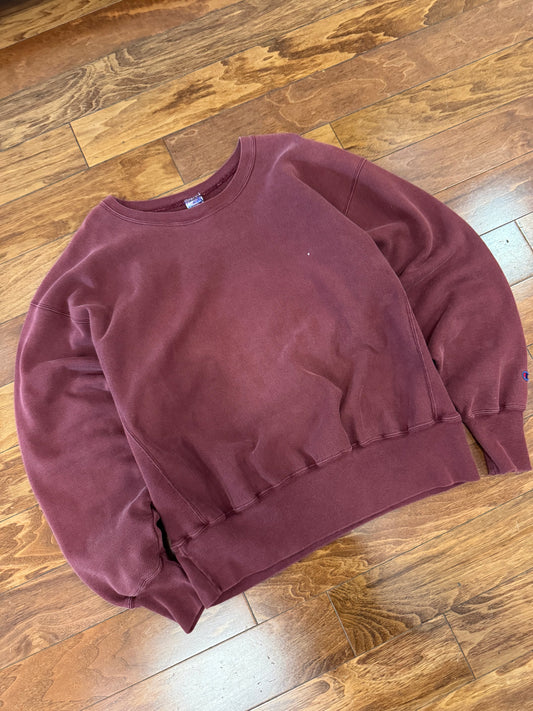 00s Champion Reverse Weave Essential Maroon Crewneck (XL)