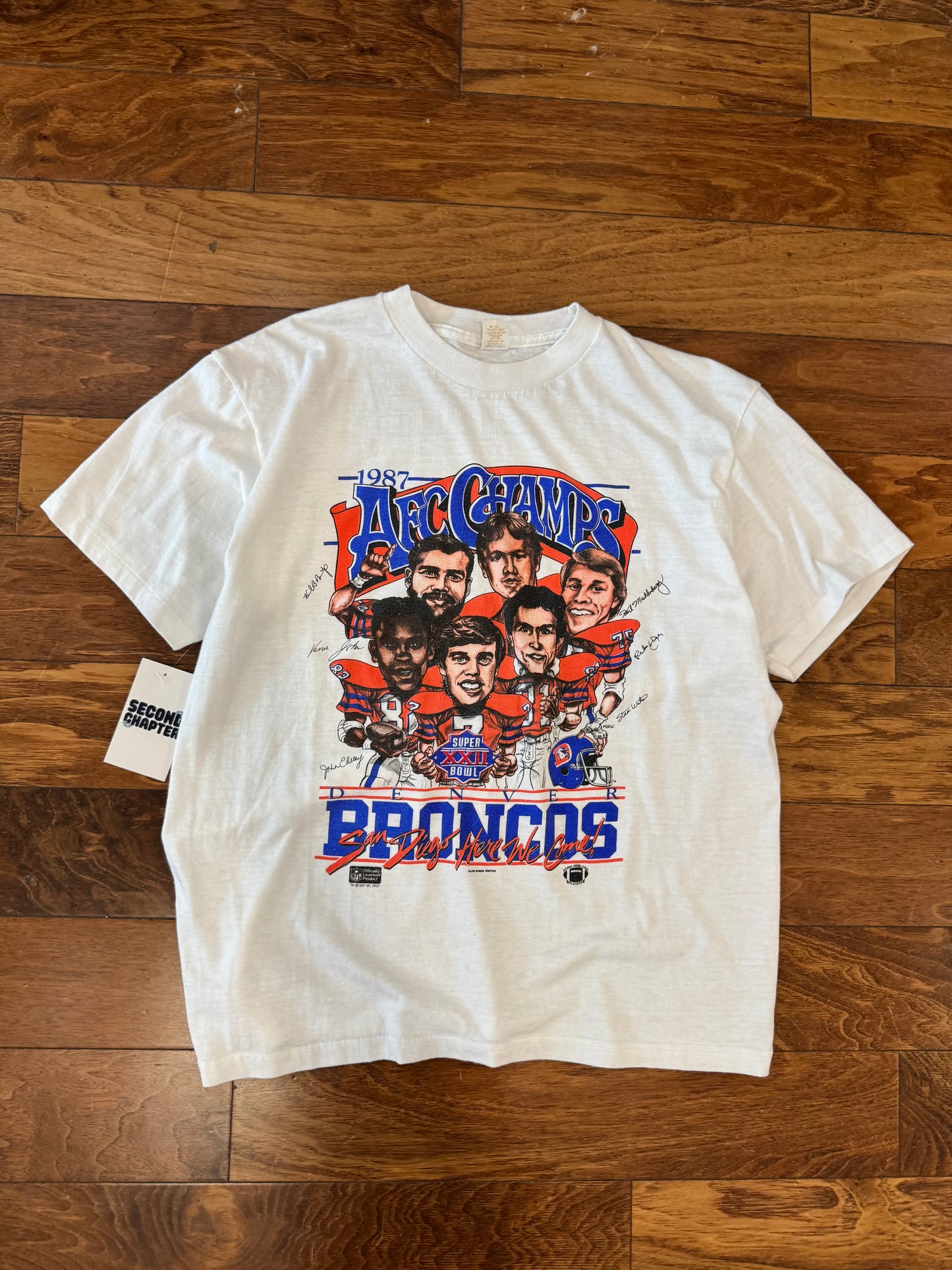 1987 Denver Broncos Caricature Tee (L)
