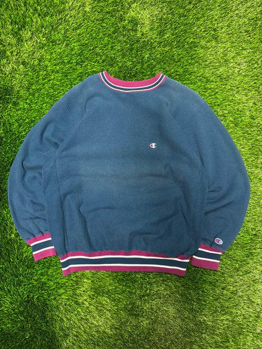 90s Champion Reverse Weave Faded Teal Vintage Crewneck (XL)