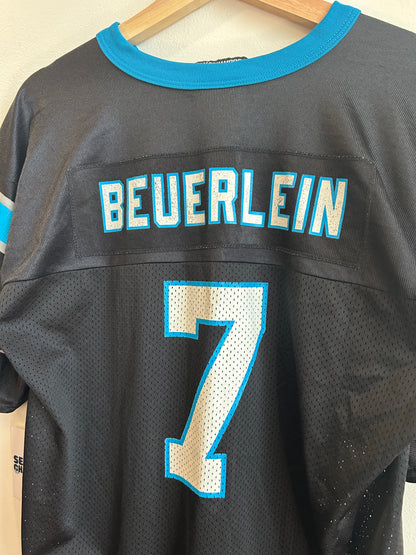90s Carolina Panthers Steve Beuerlein Logo Athletic Jersey (Youth XL)