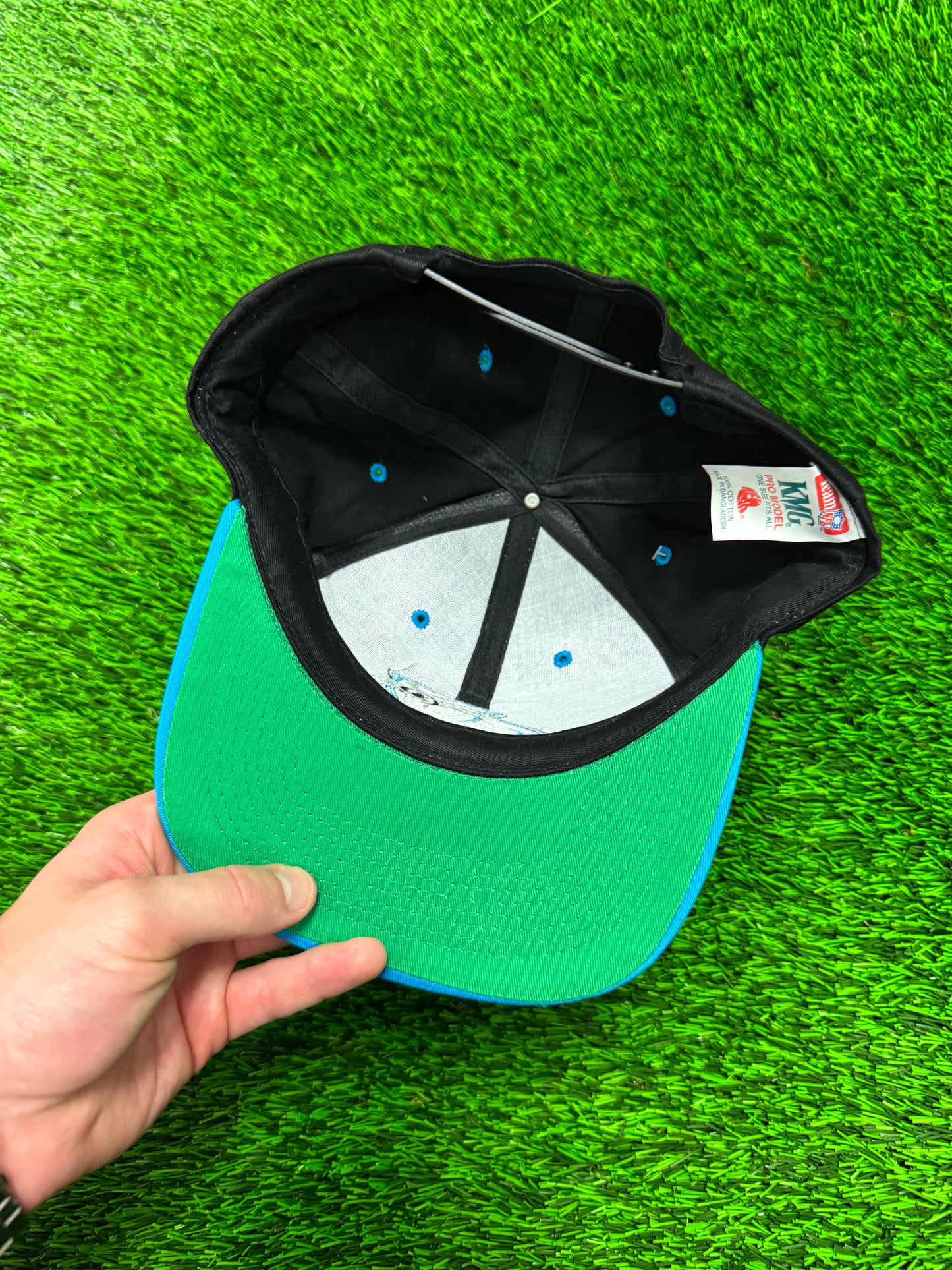 90s Carolina Panthers KMG Pro Model Snapback Hat (OS)