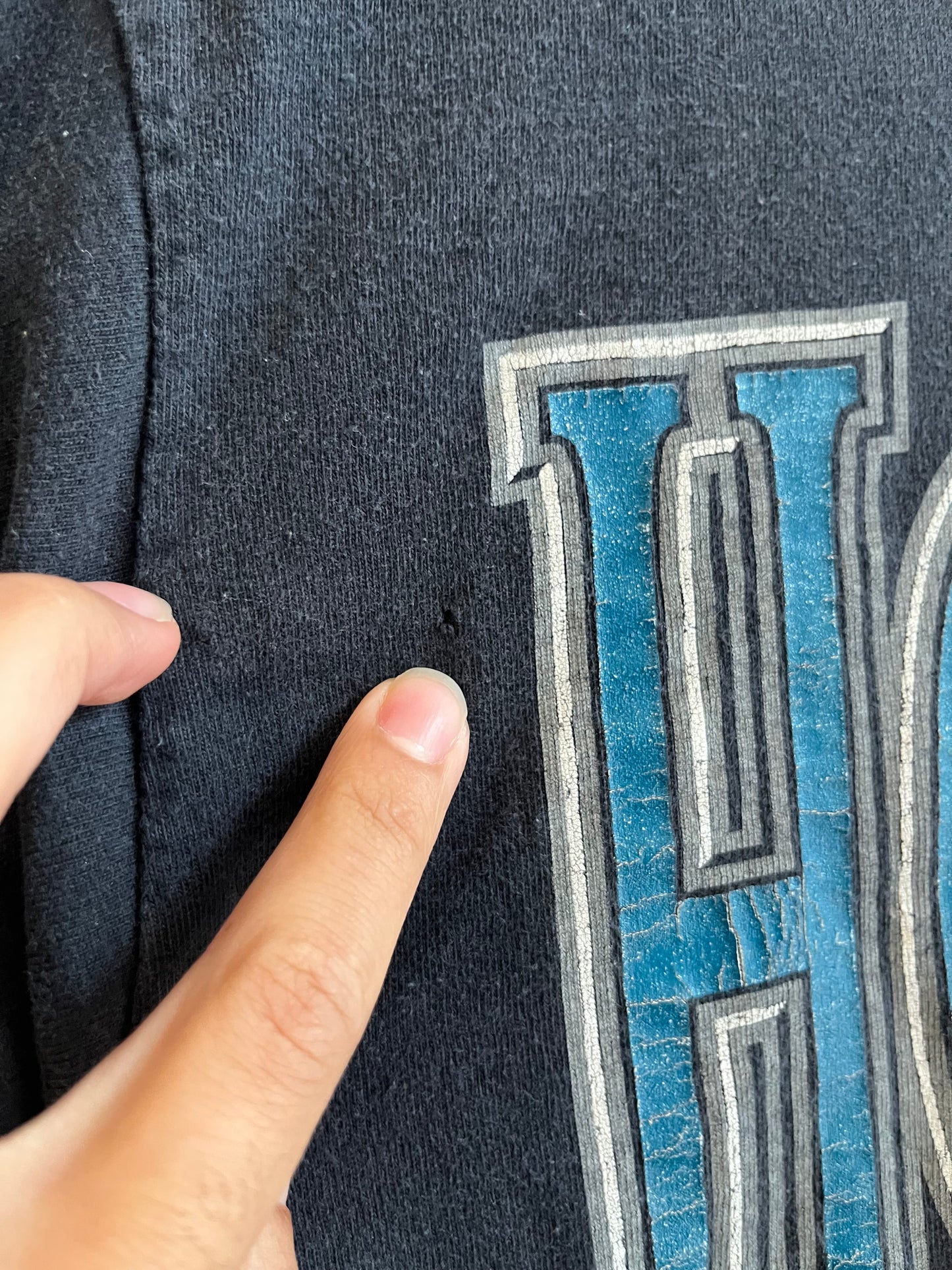 90s Charlotte Hornets Logo 7 Tee (L)