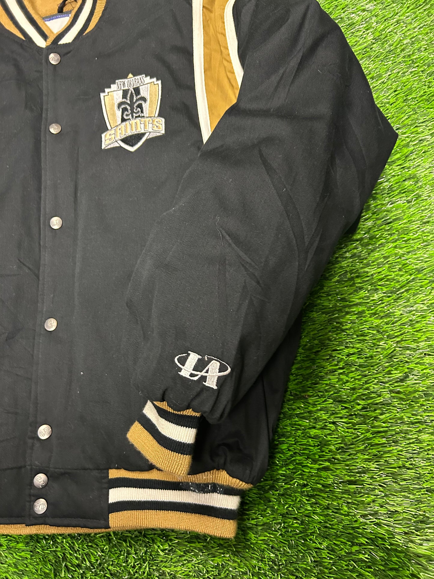 90s New Orleans Saints Vintage Logo Athletic Varsity Jacket (M)