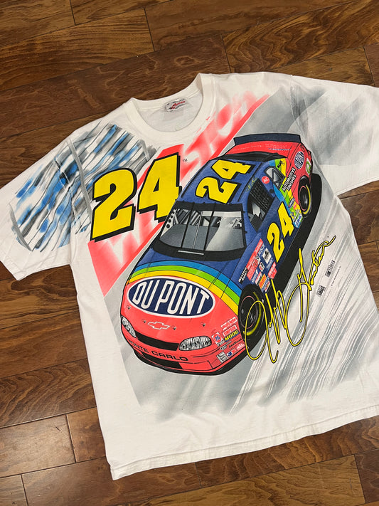 1997 Jeff Gordon Vintage Nascar Rainbow AOP Tee (XL)