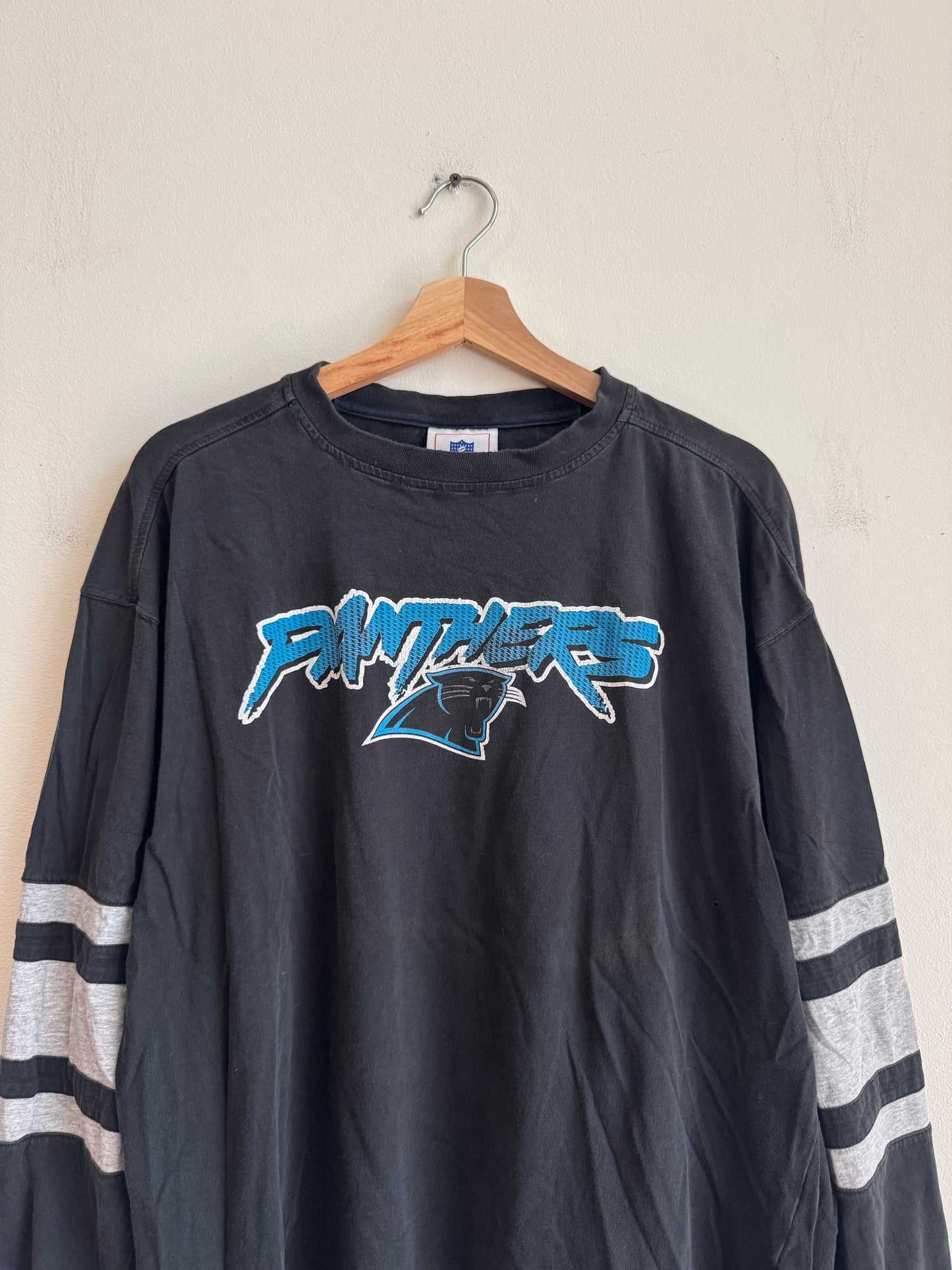 00s Carolina Panthers Cat Scratch Long Sleeve Shirt (L)
