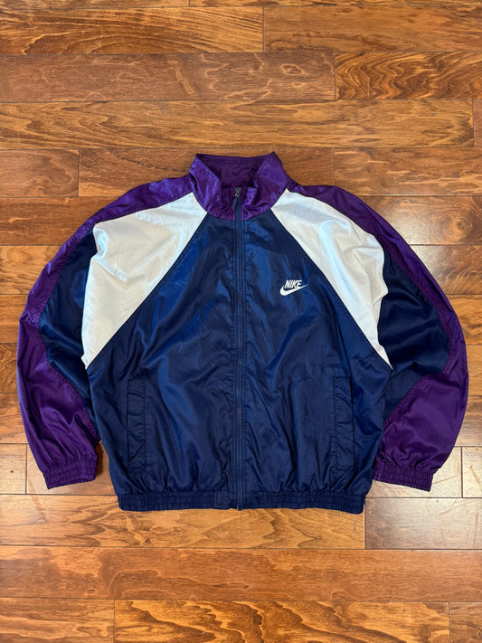 90s Nike Purple/Navy Deadstock Vintage Windbreaker (L)