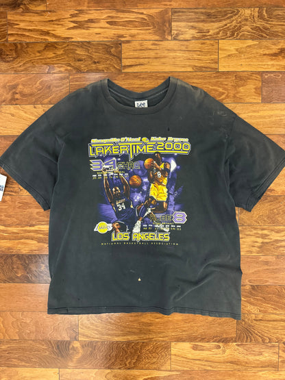 2000 Los Angeles Lakers Lakertime Kobe Bryant + Shaquille O'Neal Vintage Tee (XXL)
