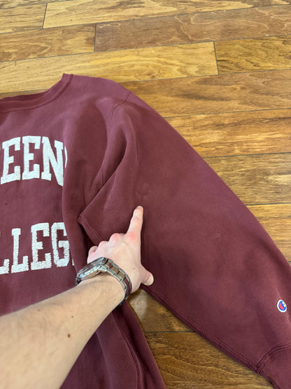 90s Queens College Champion Reverse Weave Crewneck (XL)