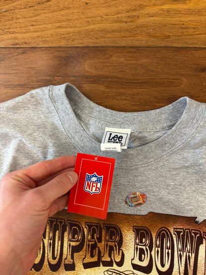 2004 Patriots v Panthers Deadstock Grey Lee Graphic Tee (XL)
