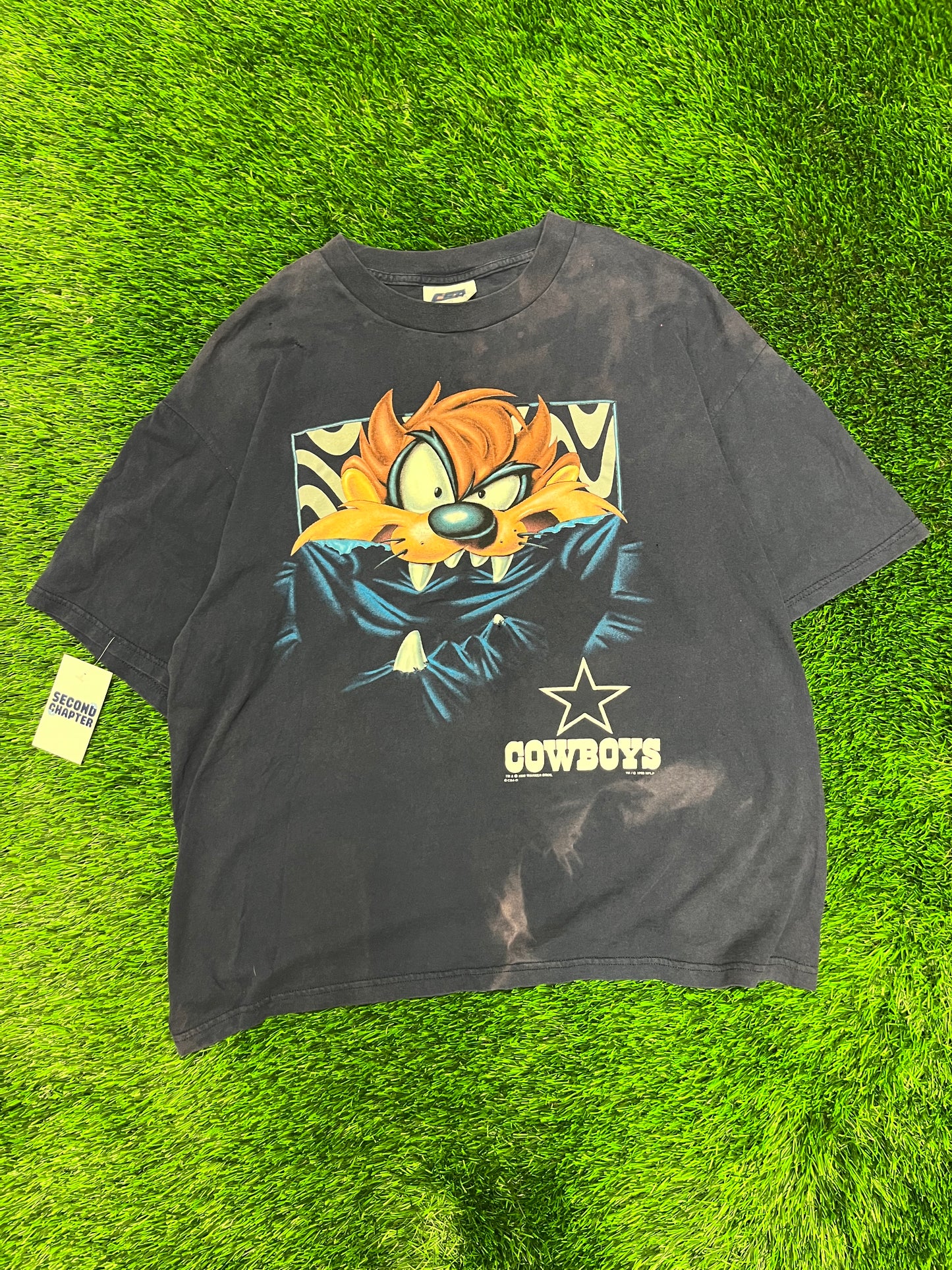 1998 Dallas Cowboys Taz Stained Faded Tee (XL)