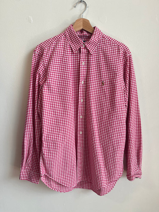00s Polo Ralph Lauren Pink Button Up Polo Shirt (M)