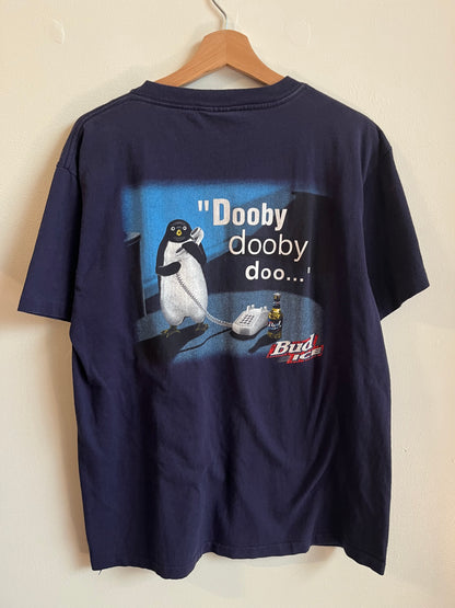 1996 Bud Ice Penguins Vintage Beer Promo Tee (L)