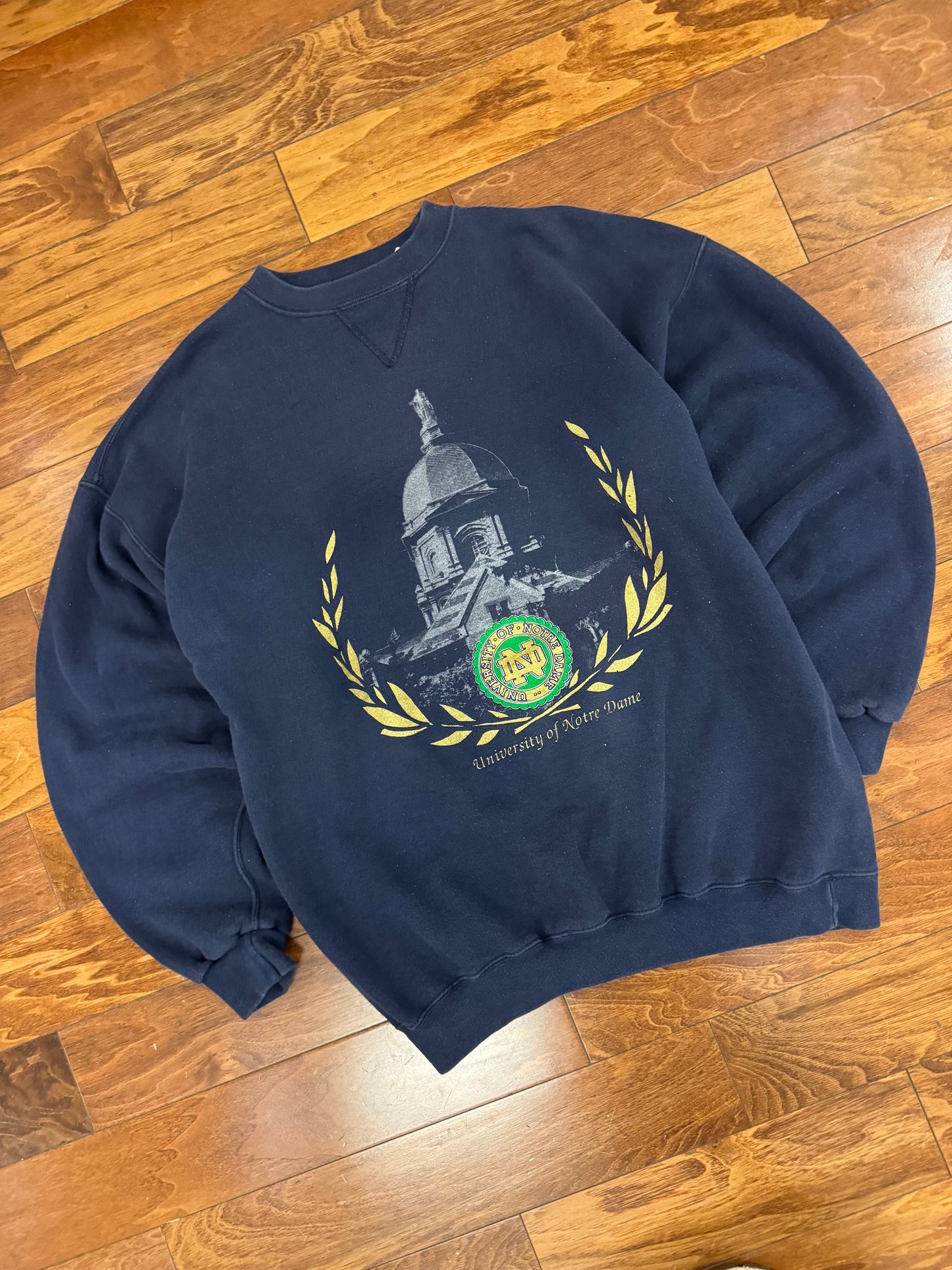 90s Notre Dame Heavyweight Graphic Crewneck (XL)