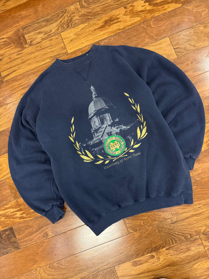 90s Notre Dame Heavyweight Graphic Crewneck (XL)