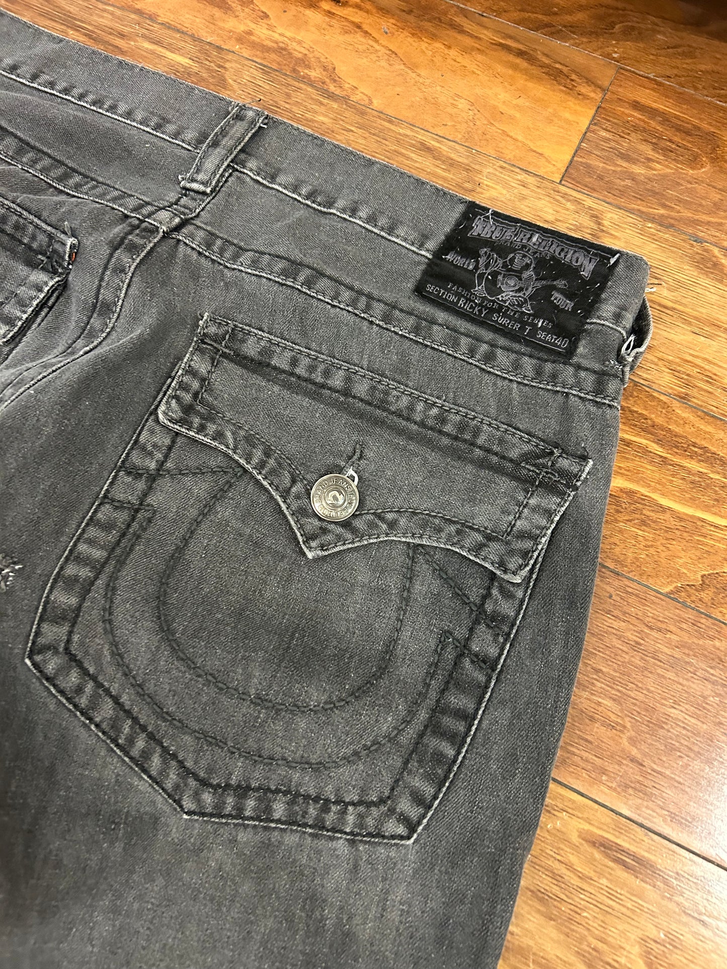 00s True Religion Ricky Super T Black Bootcut Jeans (40 x 34)