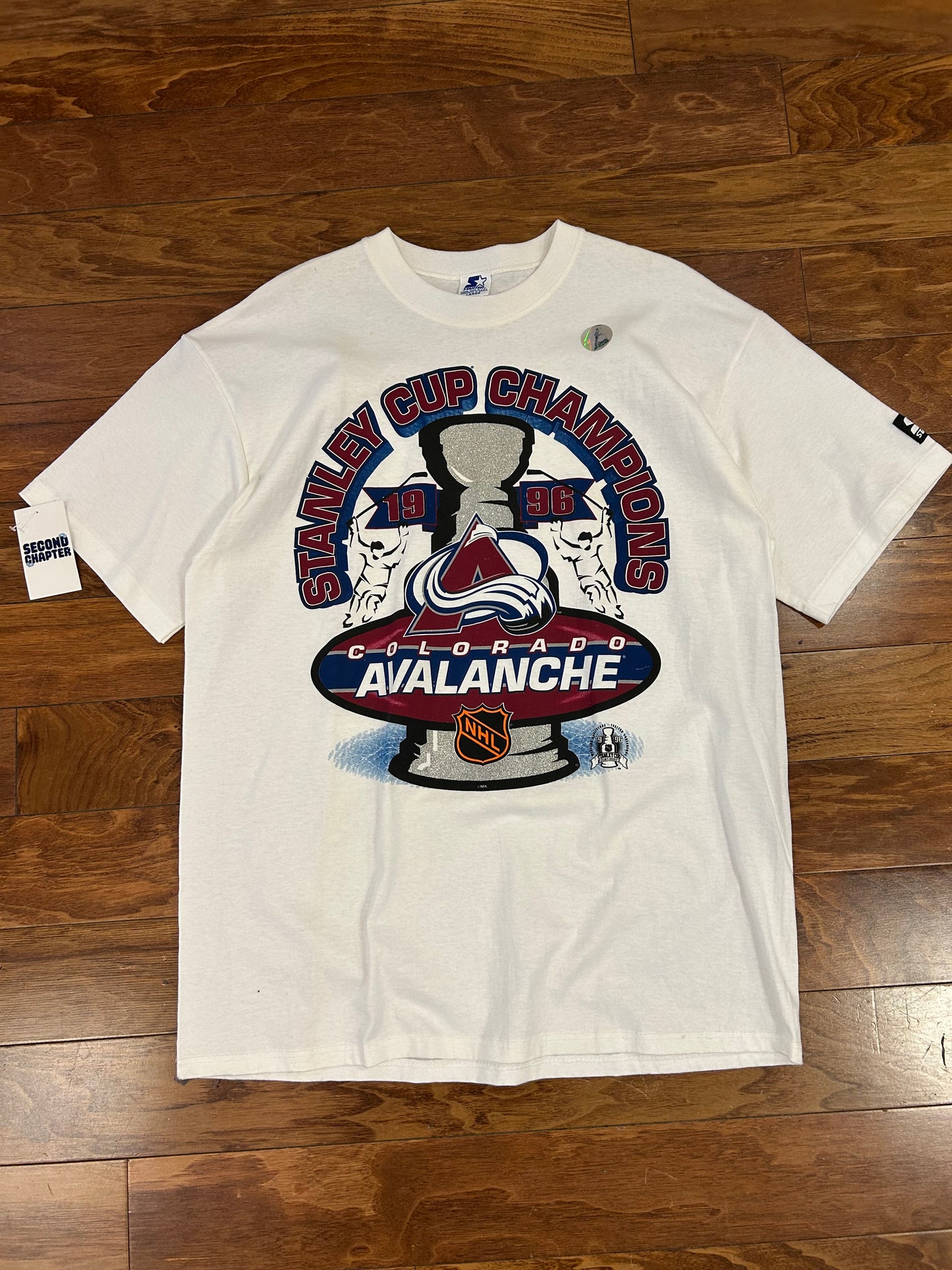 1996 Colorado Avalanche Stanley Cup Champions Deadstock Vintage Starter NHL Tee (L)